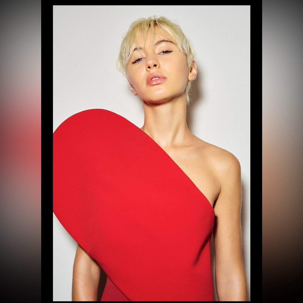 Zara asymmetic heart top limited edition, sweetheart neckline - Picture 2 of 9